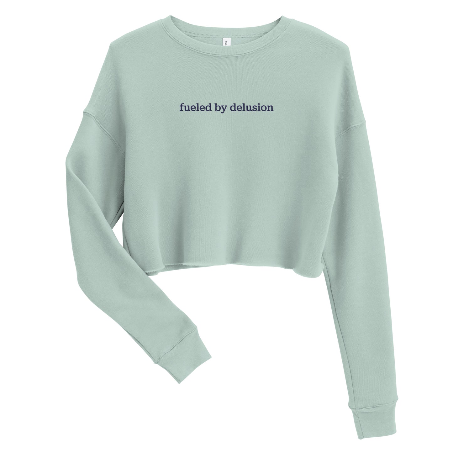 fueled by delusion crop sweatshirt